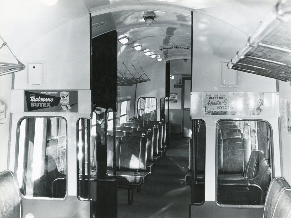 Interior of electric Multiple Unit train 