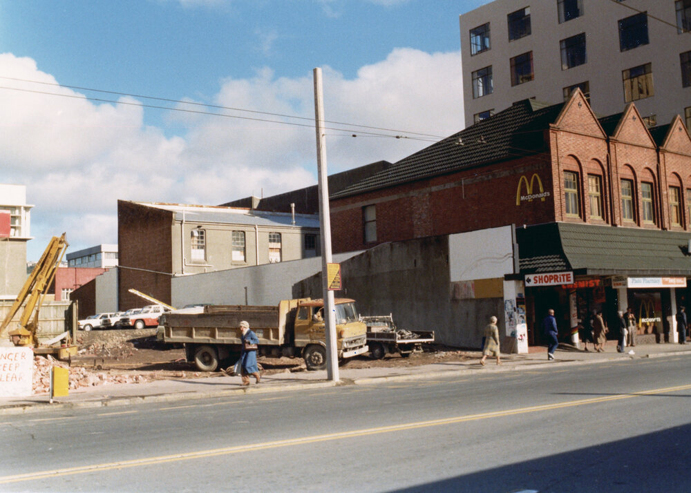 Demolition of buildings in Courtenay Place