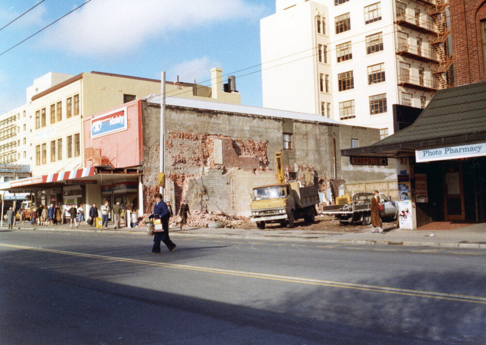 Demolition of buildings in Courtenay Place