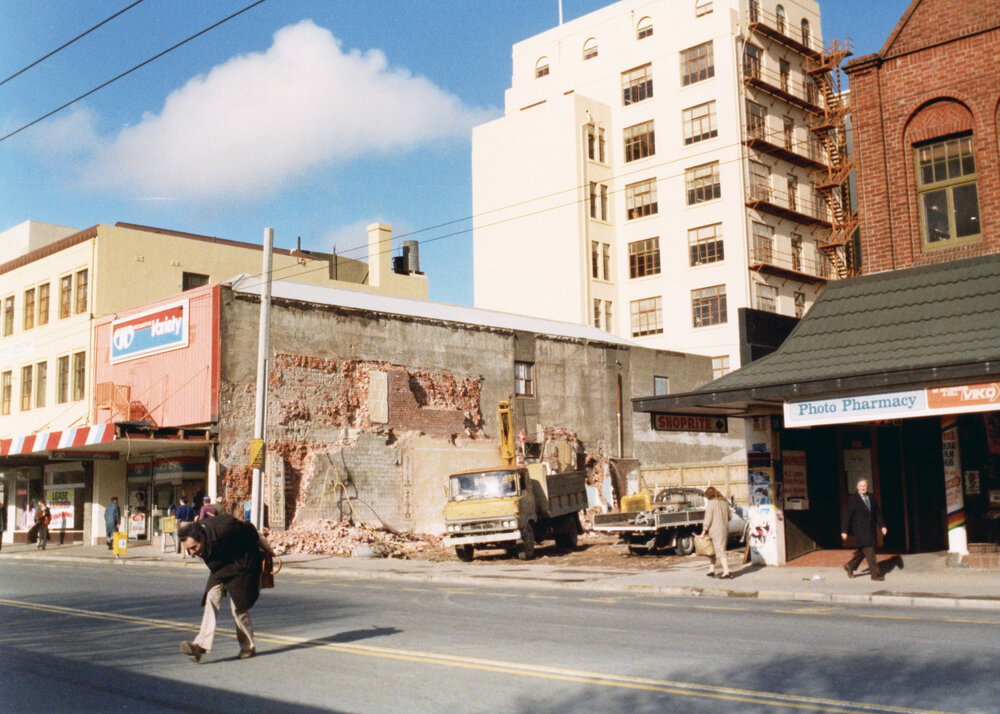 Demolition of buildings in Courtenay Place