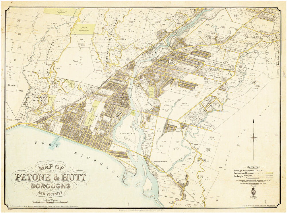 Map of Petone and Hutt Boroughs and vicinity (1922)