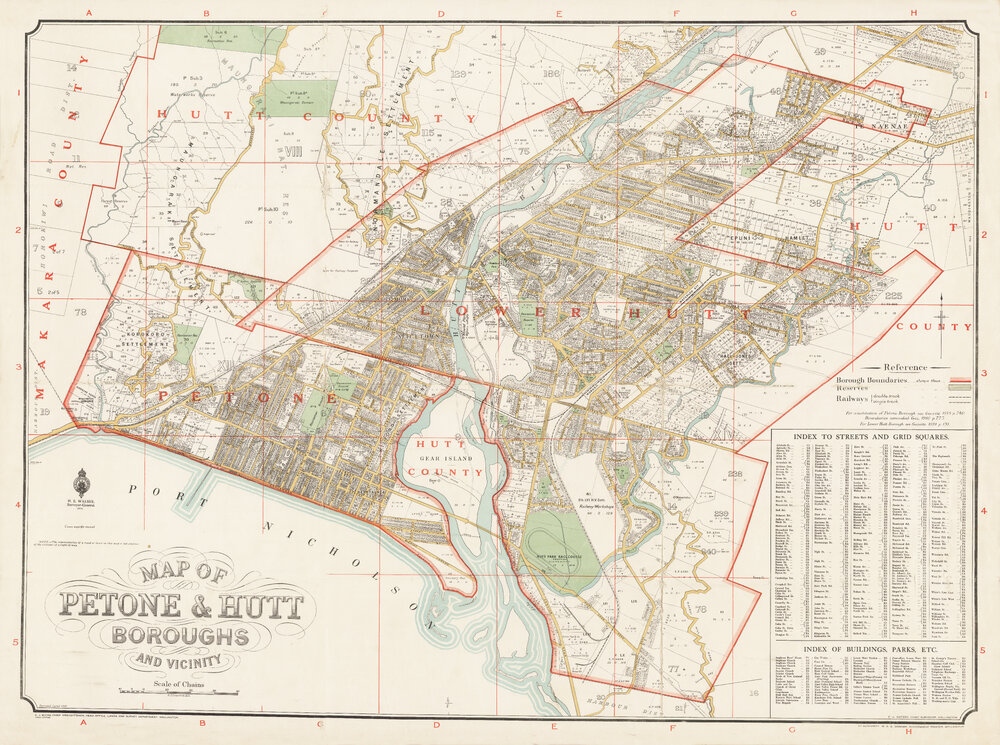 Map of Petone and Hutt Boroughs and vicinity (1931)