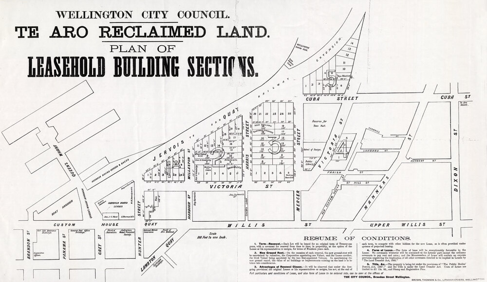 Te Aro Reclaimed Land : Plan of Leasehold Building Sections