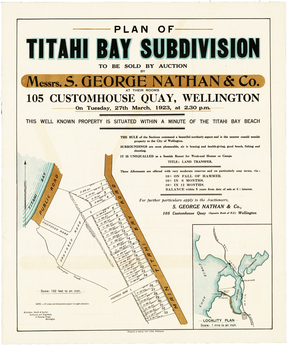 Plan of Titahi Bay Subdivision (1923)