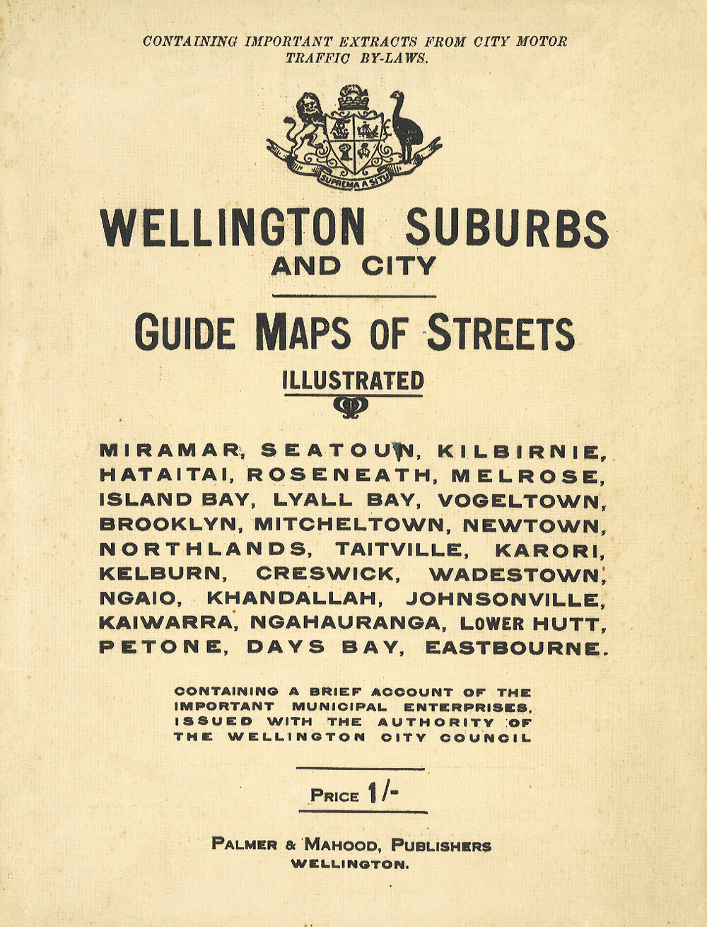 Wellington Suburbs and City : Guide Maps of Streets