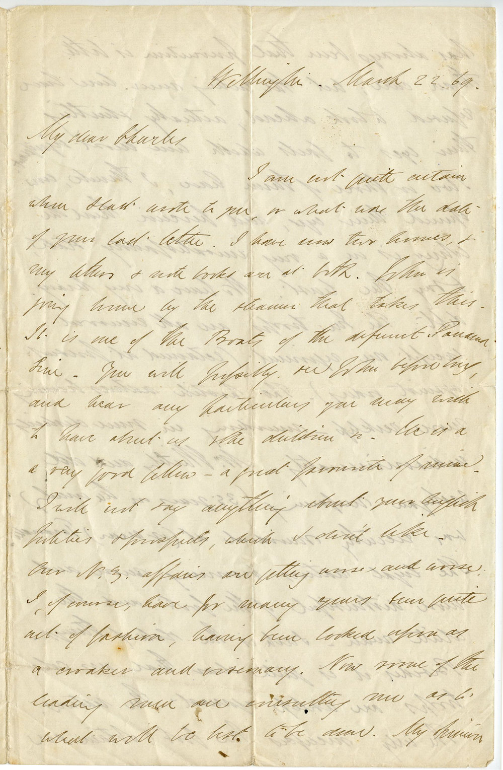 Letter from Octavius Hadfield to his brother Charles, March 1869