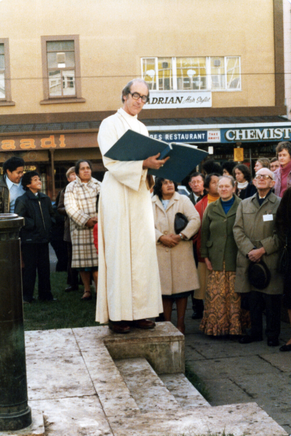 Ceremony at Te Aro Park for the 140th anniversary of the first Methodist service