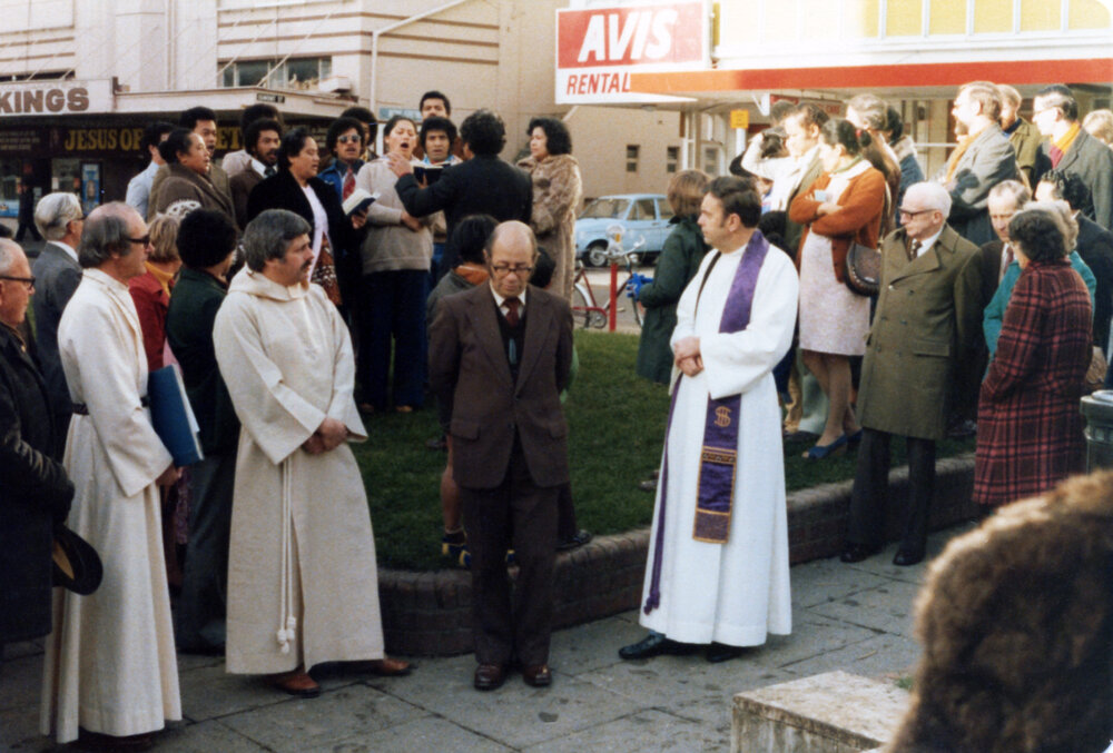 Ceremony at Te Aro Park for the 140th anniversary of the first Methodist service