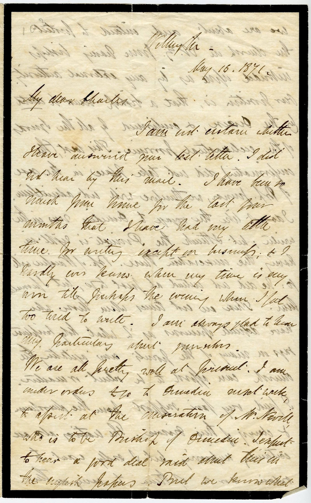 Letter from Octavius Hadfield to his brother Charles, May 1871