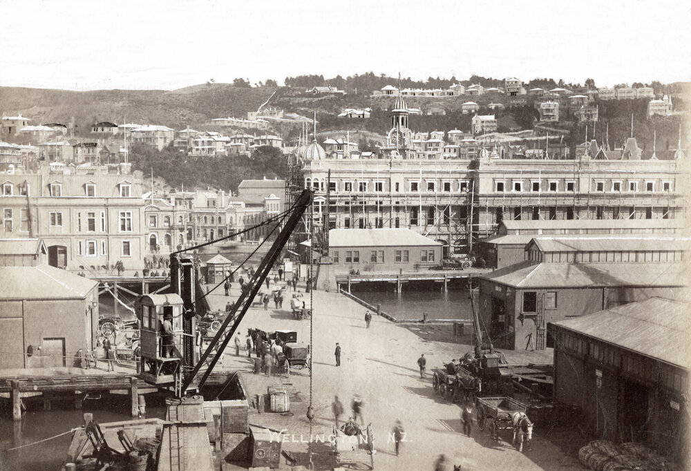 Queens Wharf with Harbour Board buildings