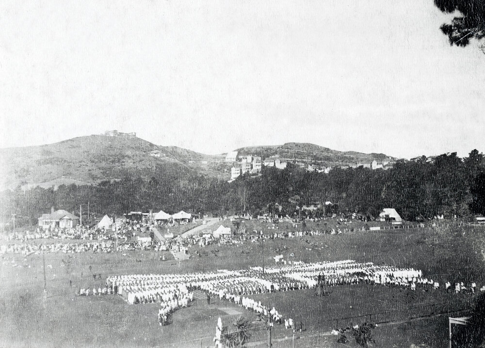 'Living Flag' at Newtown Park 