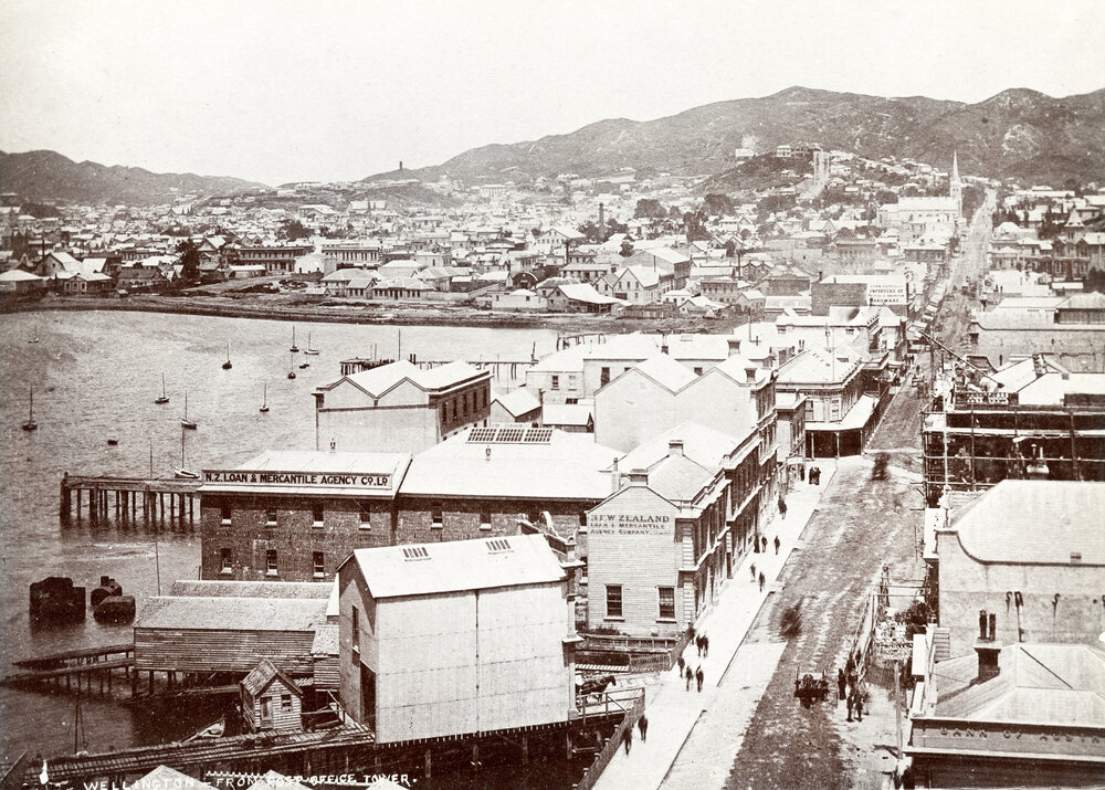 Looking south up Customhouse Quay and Willis Street
