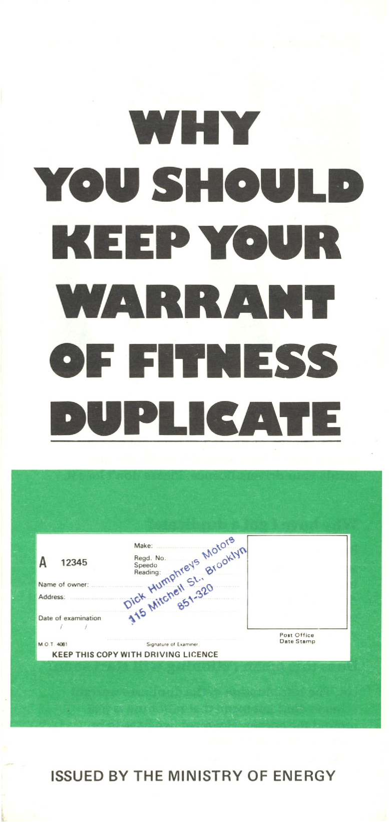 Why You Should Keep Your Warrant of Fitness Duplicate