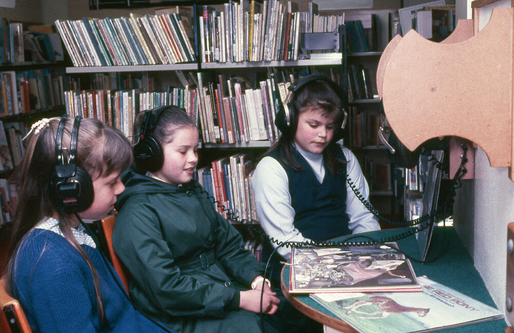 Listening station at the library