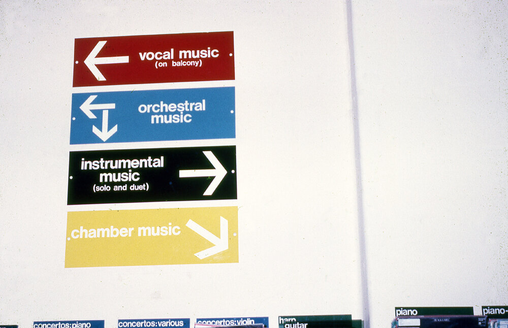 Music section signage