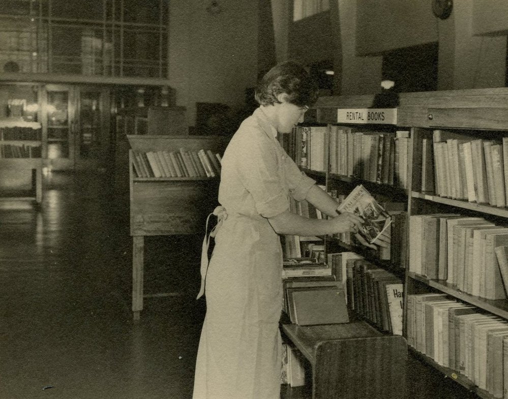 Shelving book in the Central Library