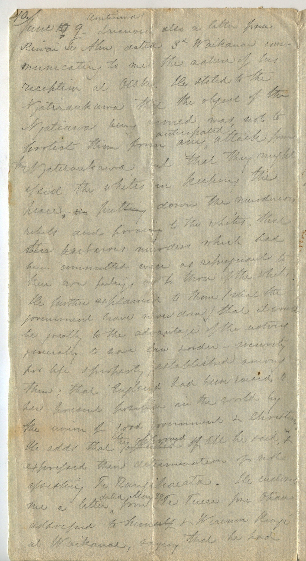 The Diary of Octavius Hadfield, June 1846