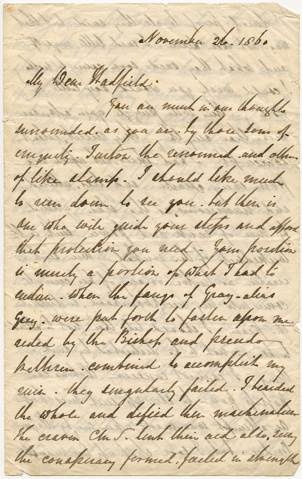 Letter from Henry Williams to Octavius Hadfield, November 1860