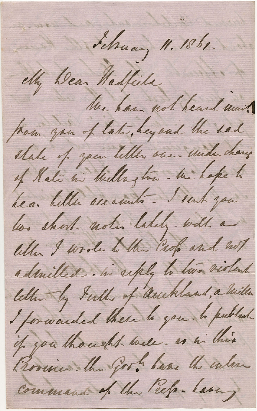 Letter from Henry Williams to Octavius Hadfield, February 1861