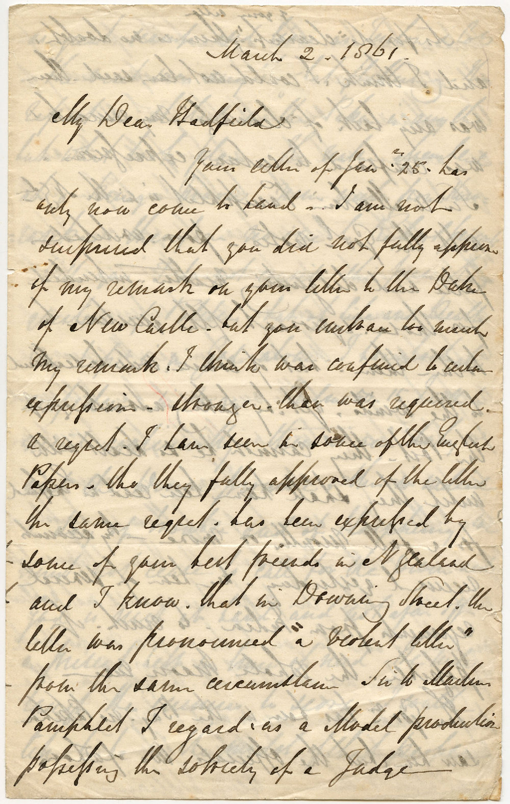 Letter from Henry Williams to Octavius Hadfield, March 1861