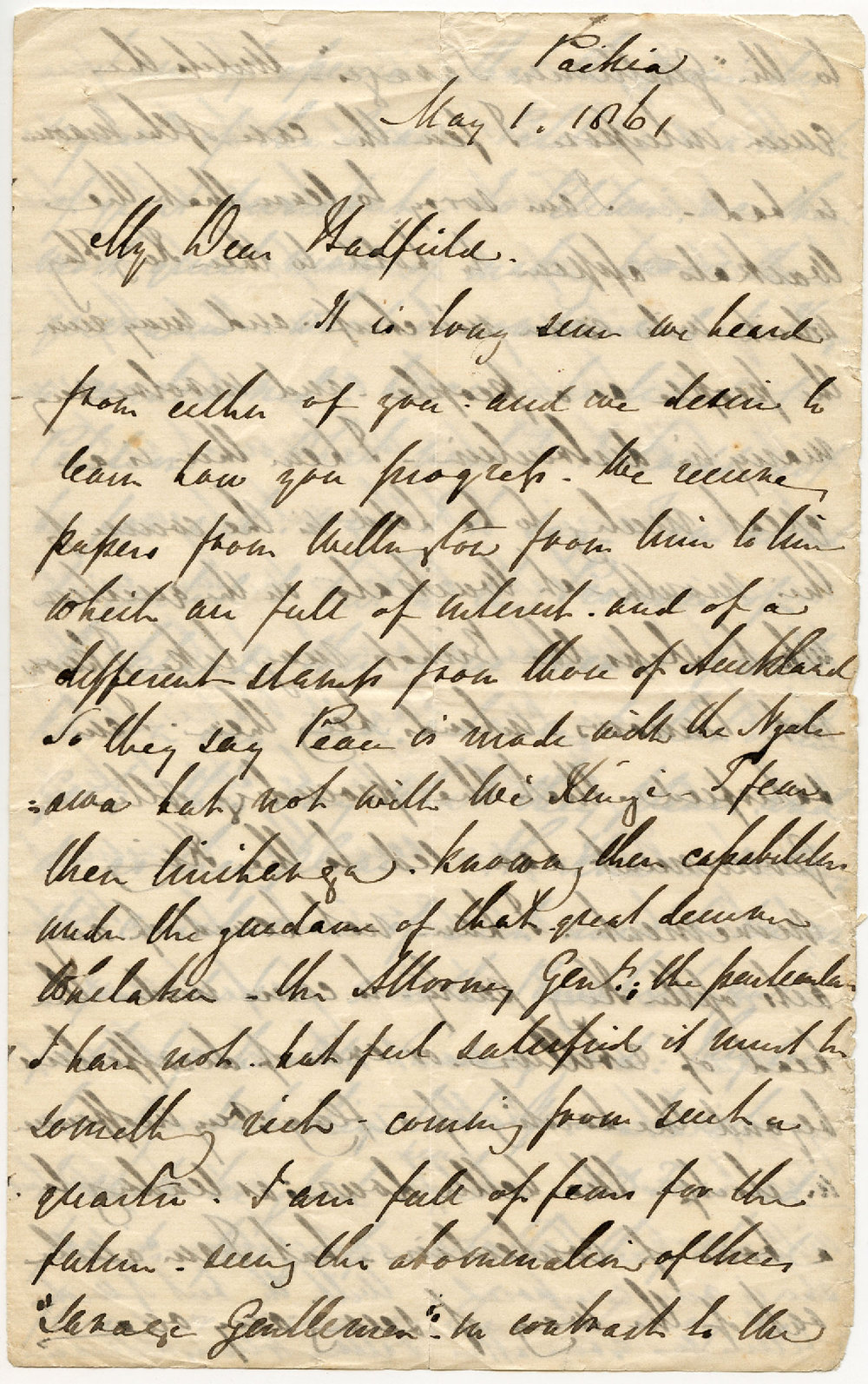 Letter from Henry Williams to Octavius Hadfield, May 1861