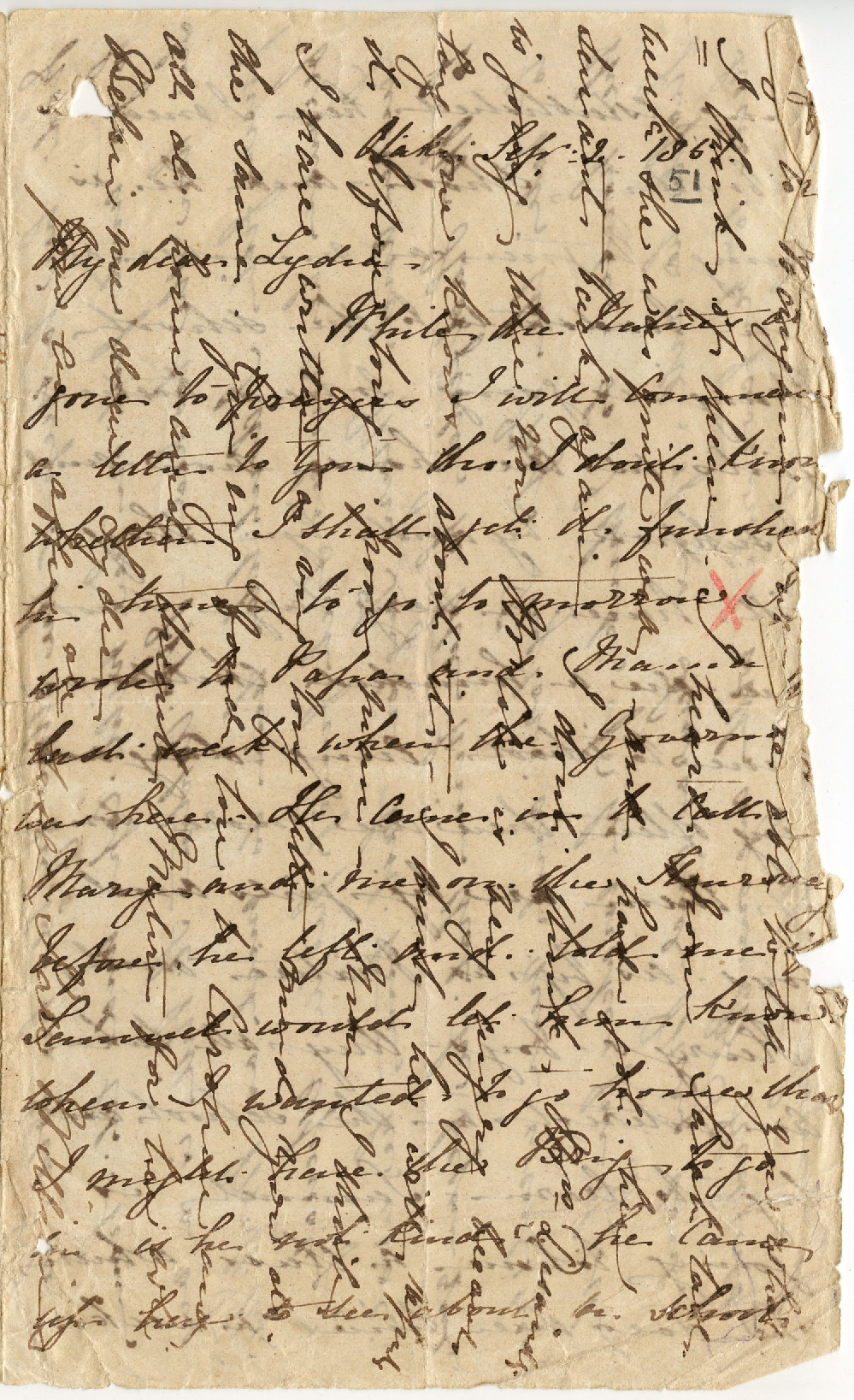 Letter from Catherine Hadfield to her sister Lydia, September 1861