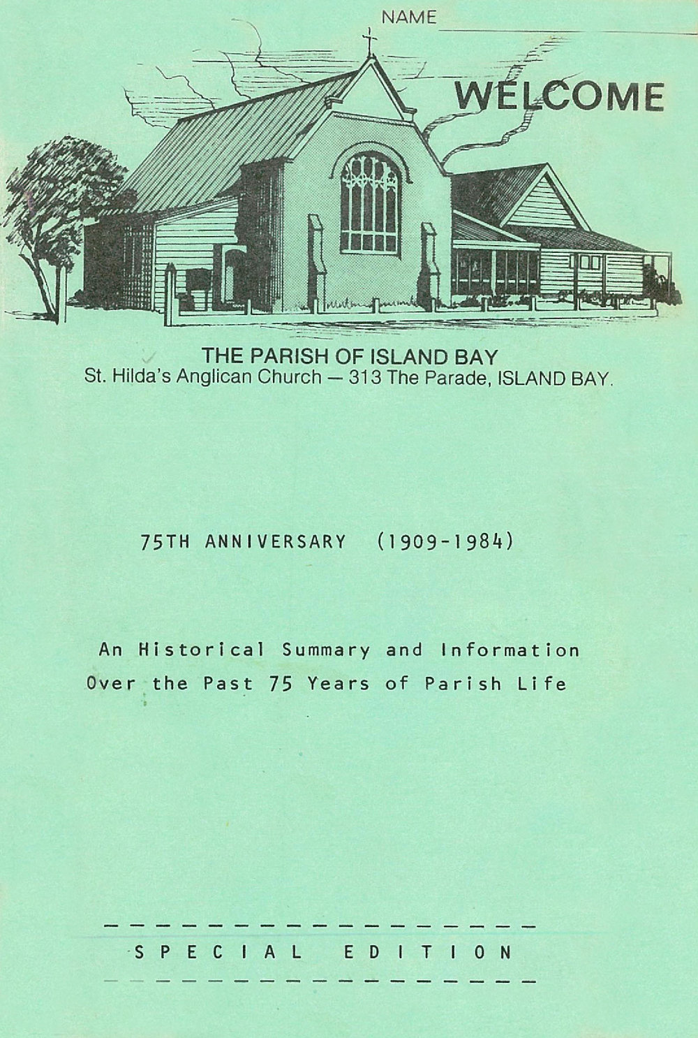 The Parish of Island Bay : St Hilda's Anglican Church 75th Anniversary (1909 - 1984)