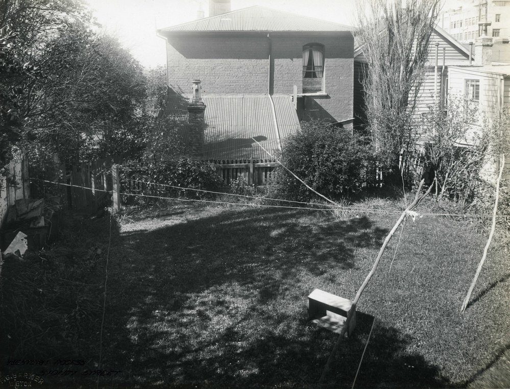 Rear sections of houses fronting Bowen Street