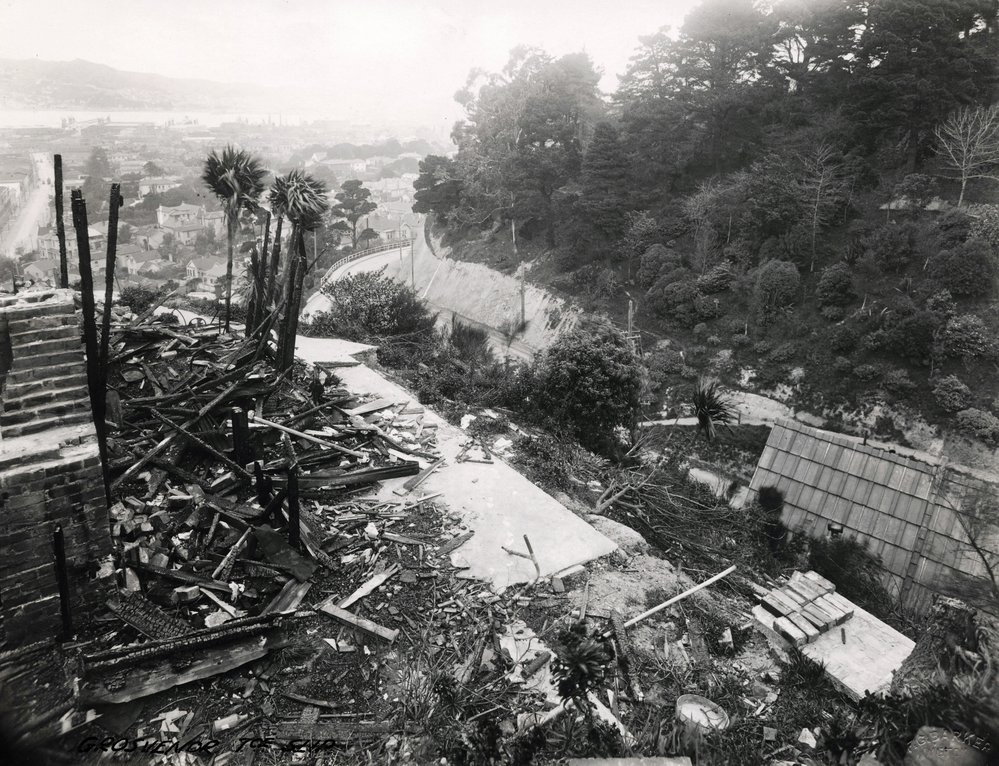 Site of a house fire &amp; land slip, Grosvenor Terrace