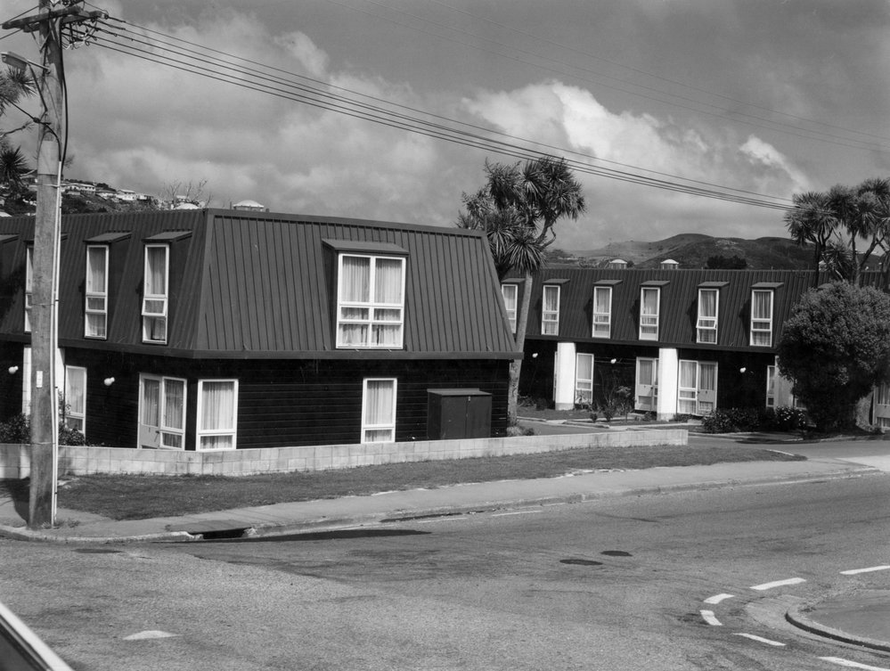 Pensioner units on the corner of Frankmoore Avenue and Phillip Street, Johnsonville