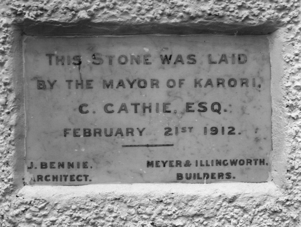 Methodist Church foundation stone, Karori Road