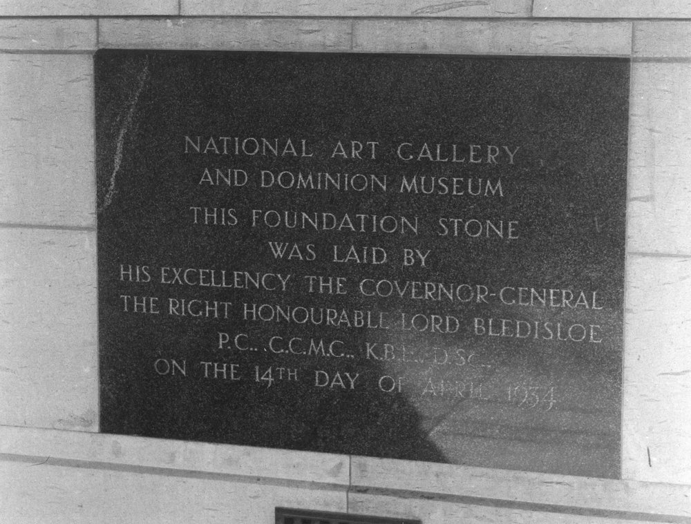 Foundation Stone,  National Art Gallery and Dominion Museum 
