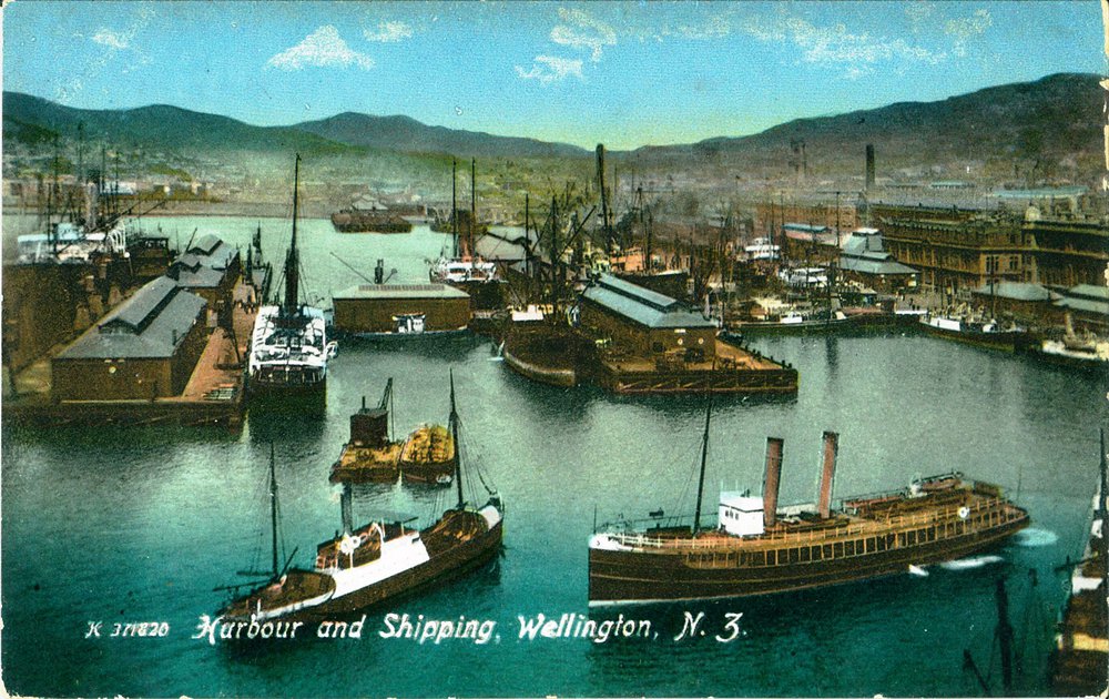 Harbour and shipping, Wellington, N.Z.