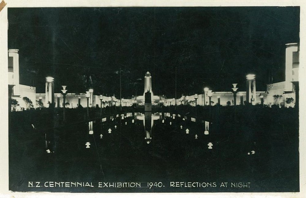 New Zealand Centennial Exhibition at night