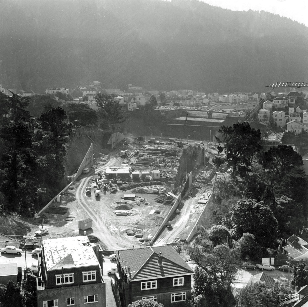 Wellington Urban Motorway under construction