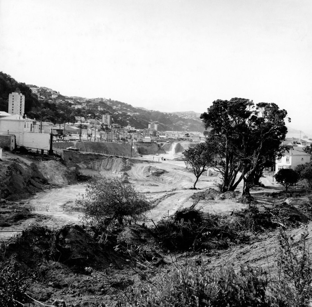 Wellington Urban Motorway under construction