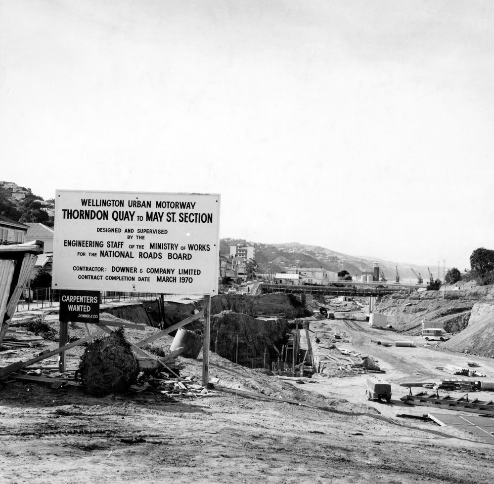 Wellington Urban Motorway under construction