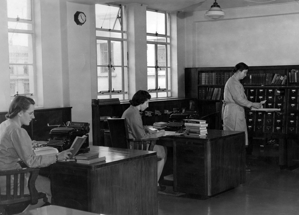 Cataloguing room, Wellington Central Public Library