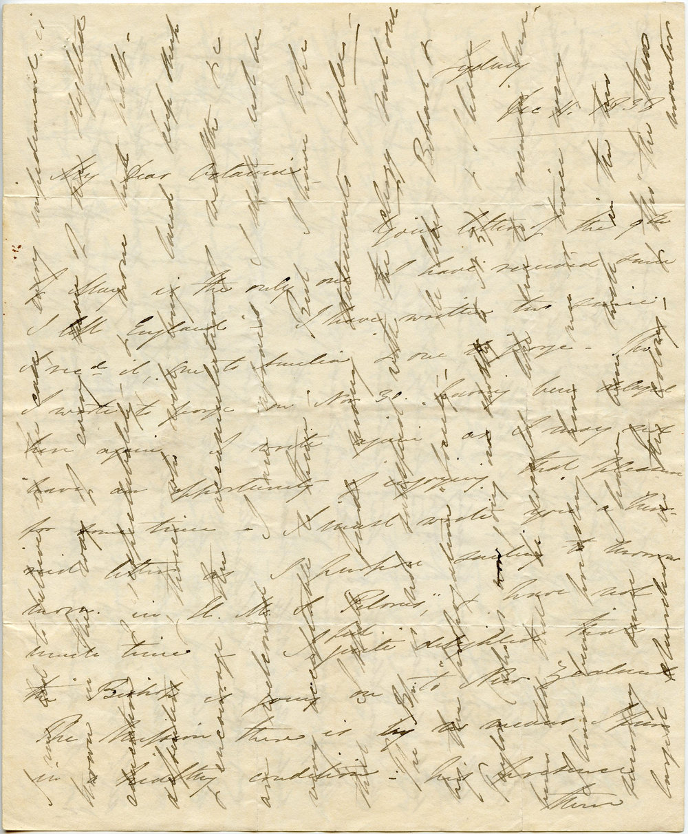 Letter from Octavius Hadfield to his sister Octavia, December 1838
