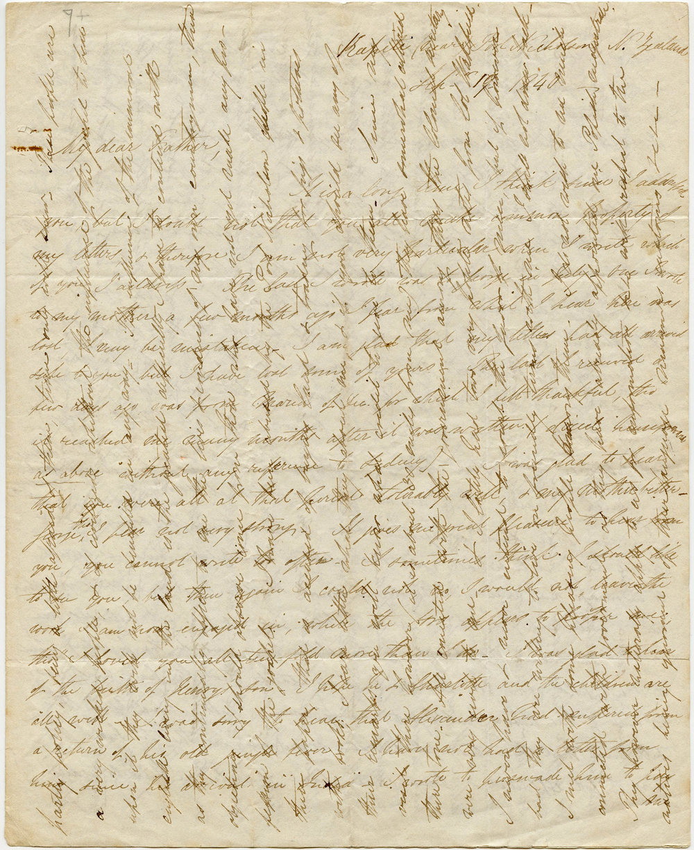 Letter from Octavius Hadfield to his father, September 1840
