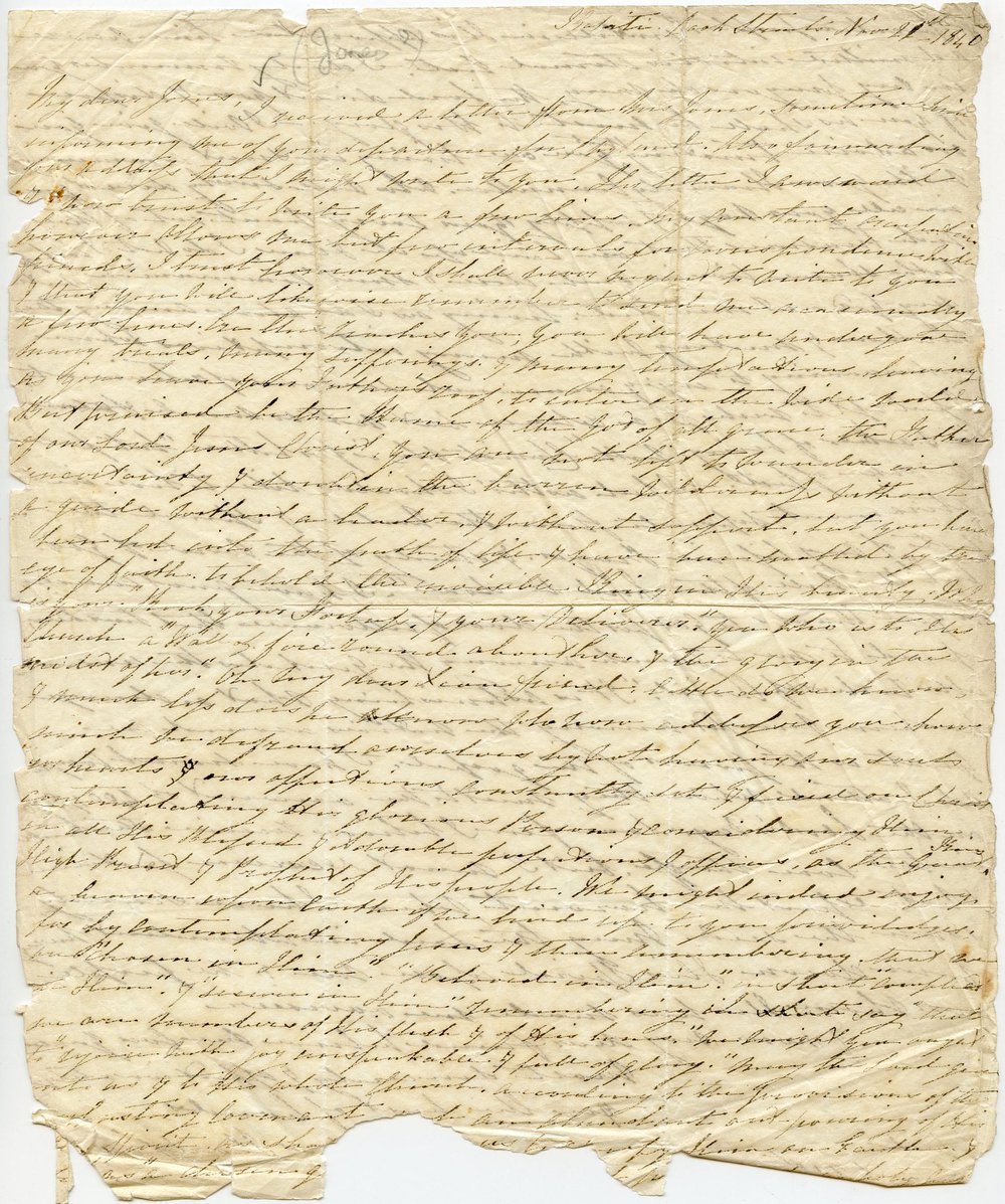 Letter from Octavius Hadfield to 'Jones', November 1840