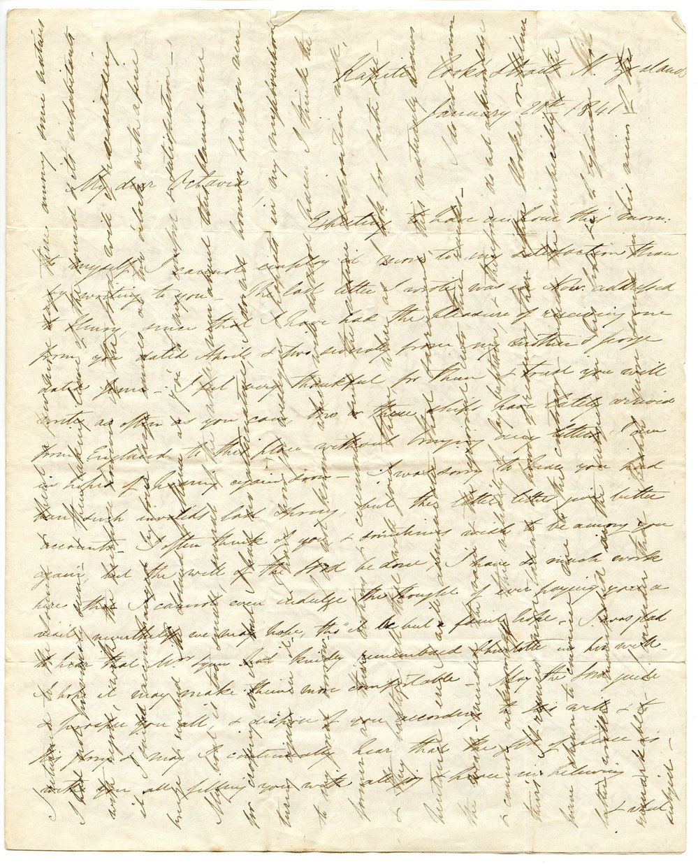 Letter from Octavius Hadfield to his sister Octavia, January 1841 