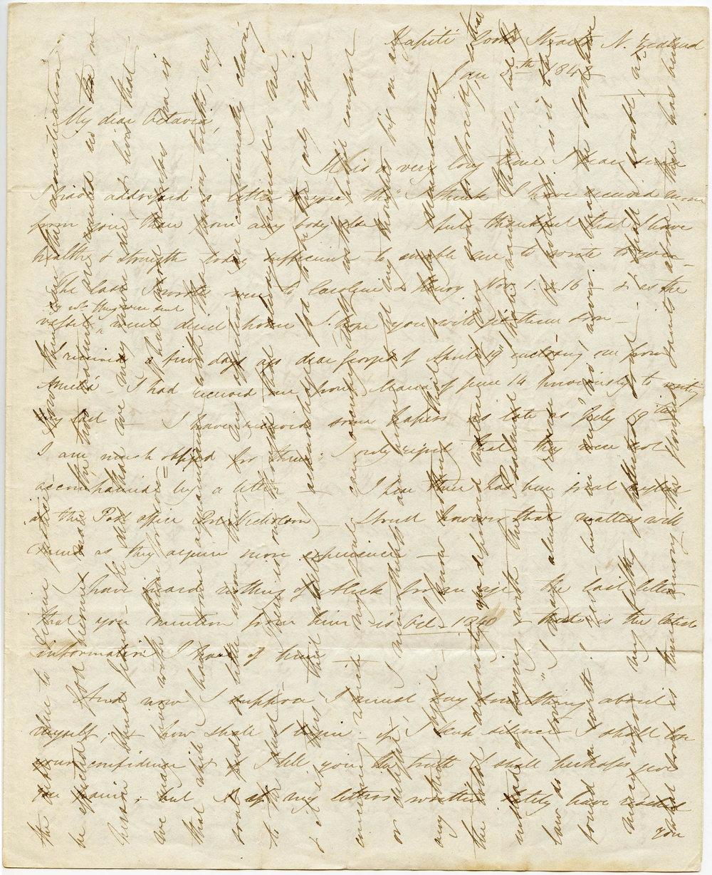 Letter from Octavius Hadfield to his sister Octavia, January 1842