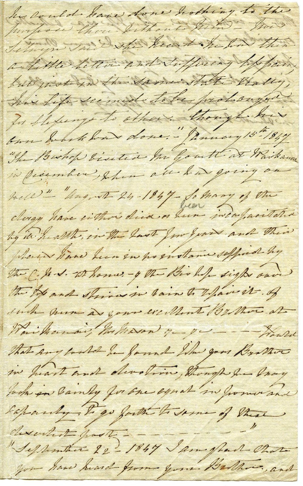 Extract from the letters of Octavius Hadfield, February 1846
