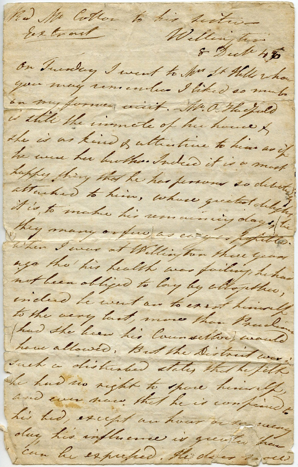 Letter from Rev. Cotton to his sister, December 1846