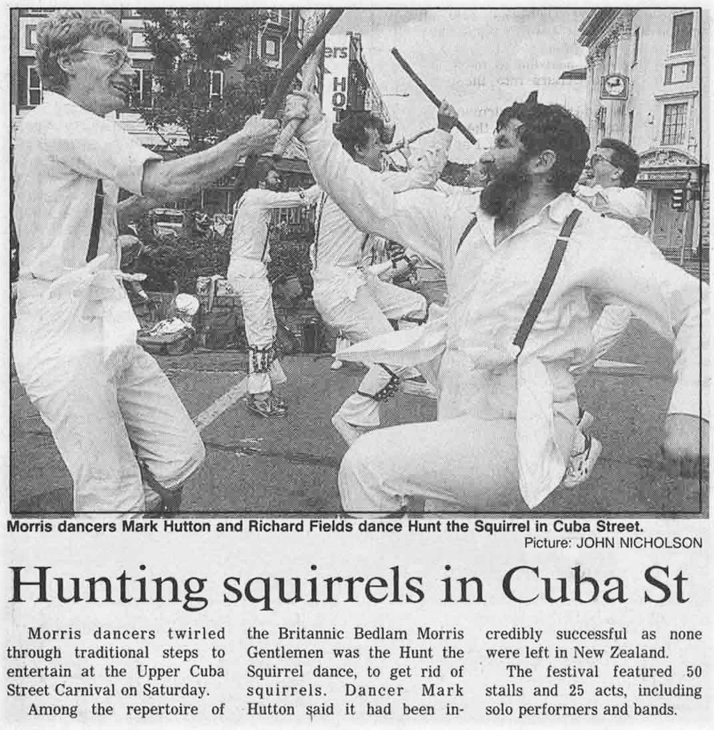 Hunting squirrels in Cuba Street