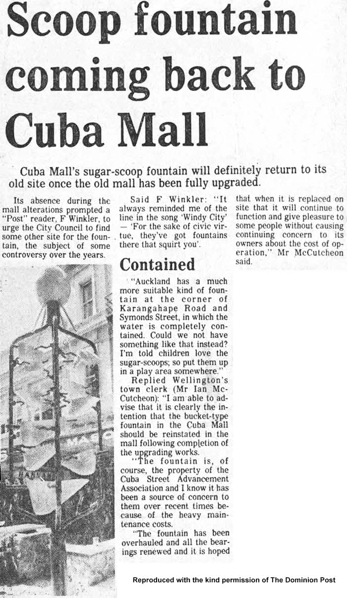 Scoop fountain coming back to Cuba Mall