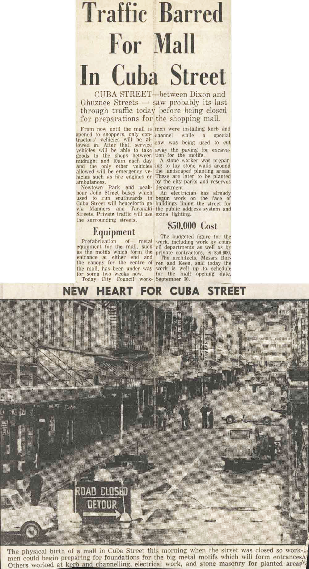 Traffic barred for mall in Cuba Street