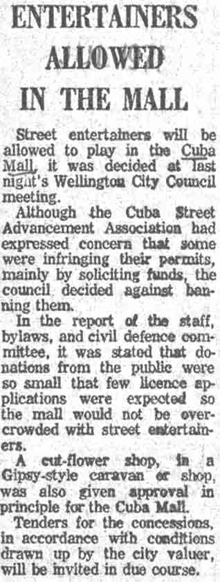 Entertainers allowed in the mall