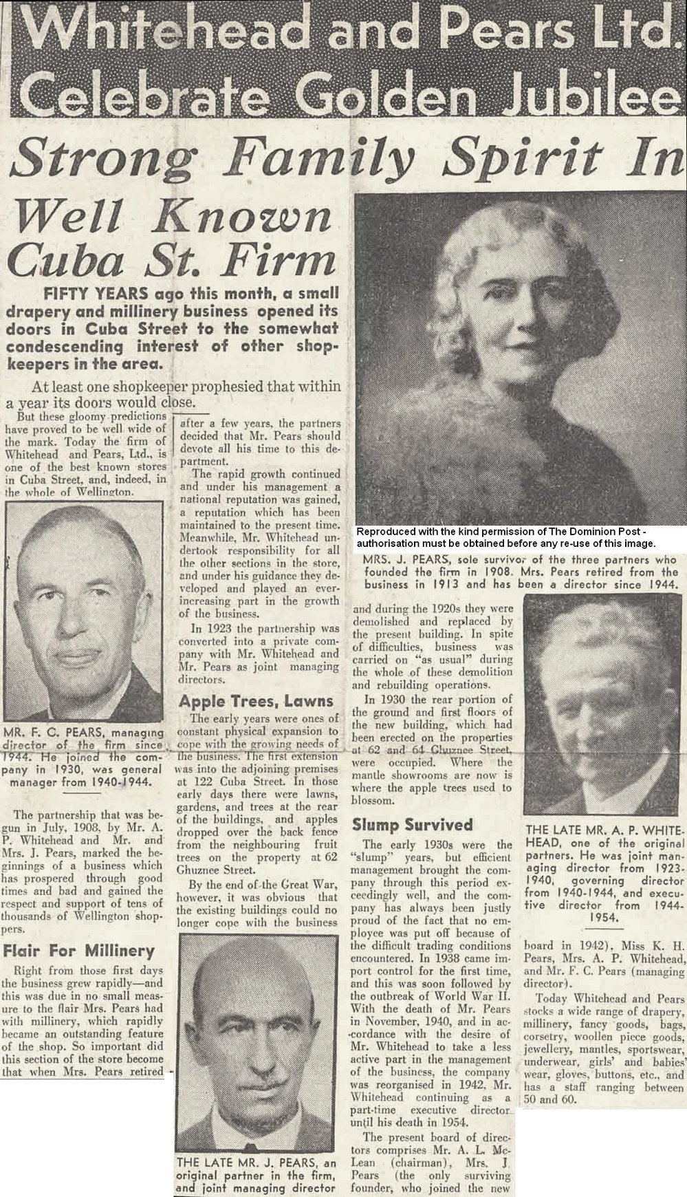 Whitehead and Pears Ltd Celebrate Golden Jubilee